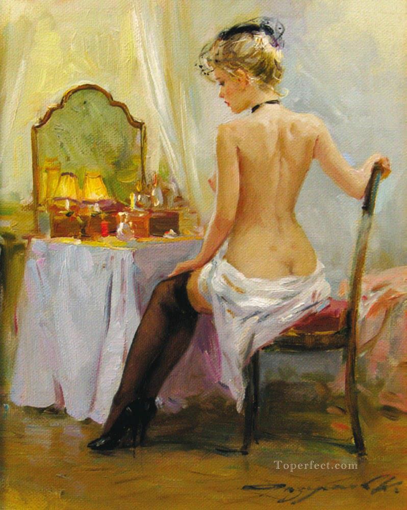 Pretty Woman KR 001 Impressionist nude Oil Paintings